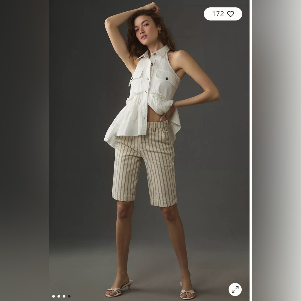Anthropologie X Pilcro Size 30 Cream Color Shorts Euc
